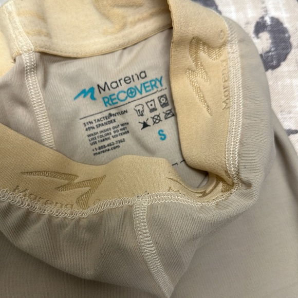 Marena- Beige Small, high waist zipperless calf length compression garment - Picture 4 of 4